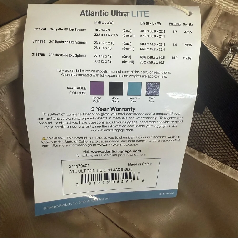 Atlantic Luggage Ultra Lite 4 24